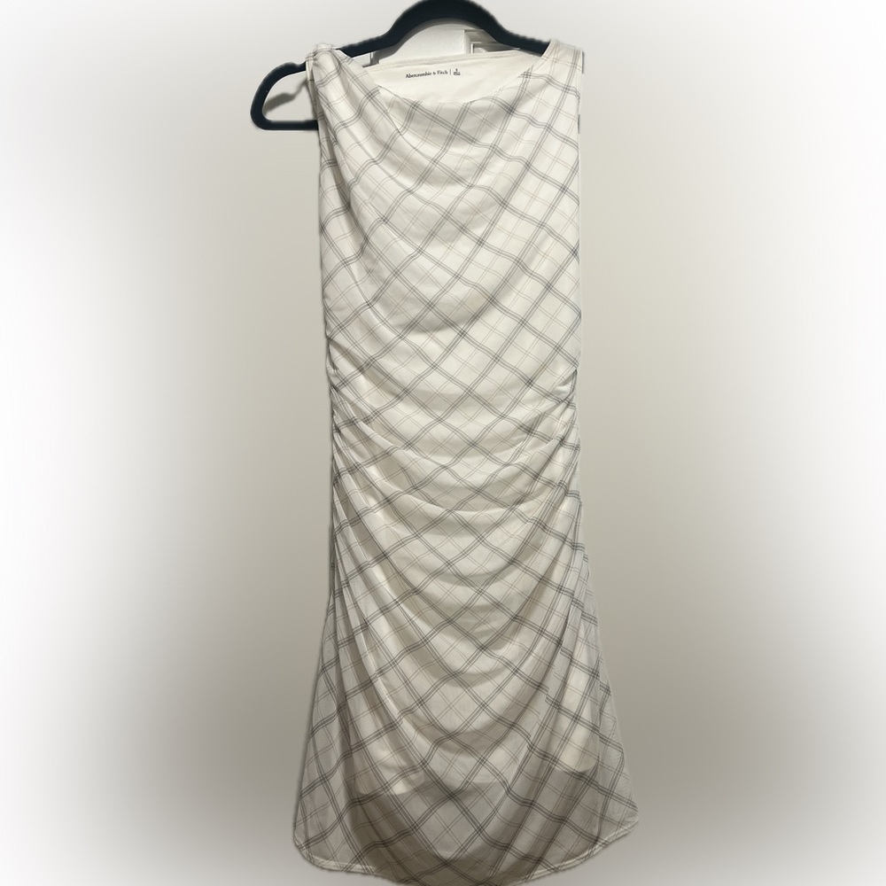 Abercrombie & Fitch White Mesh Plaid Mini Dress - Picture 2 of 6